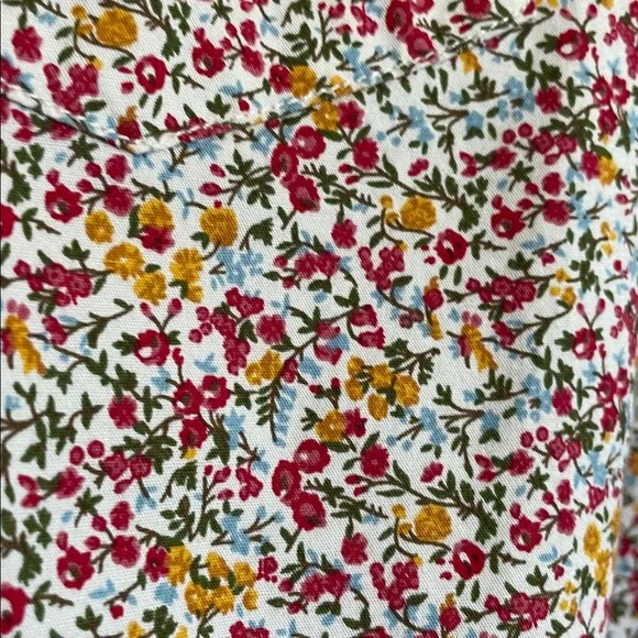 J. Crew flex washed classic floral pinks/reds button down sz L - Picture 10 of 11